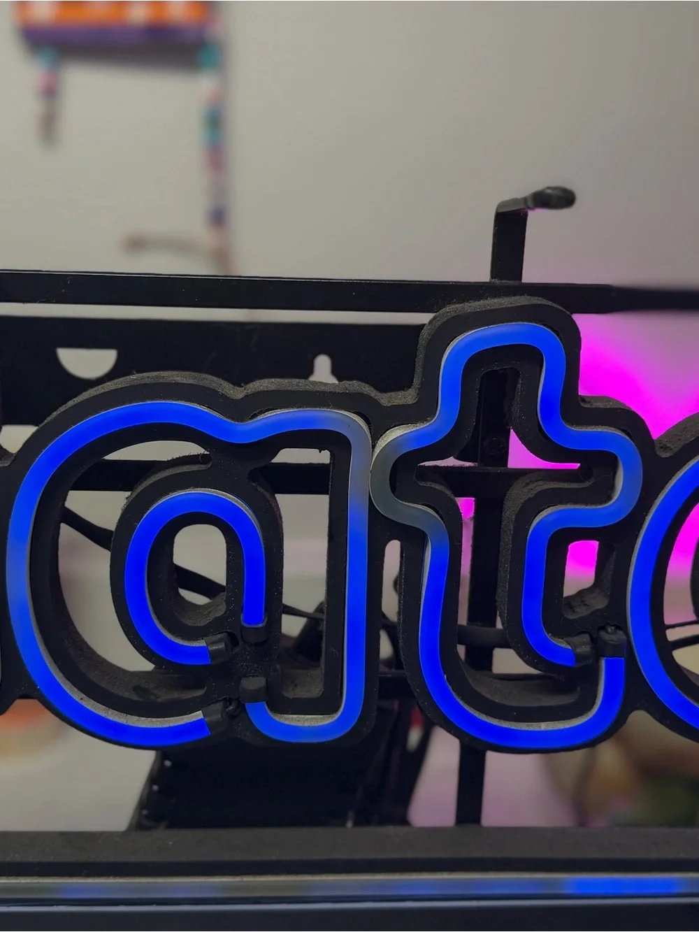 Blue Neon Wall Sign - Bud Light enjoy responsibly 21+